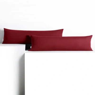 Abbildung von DecoKing 2 Kissenbezüge 20x145 cm Jersey Baumwolle Reißverschluss Bordeaux Amber