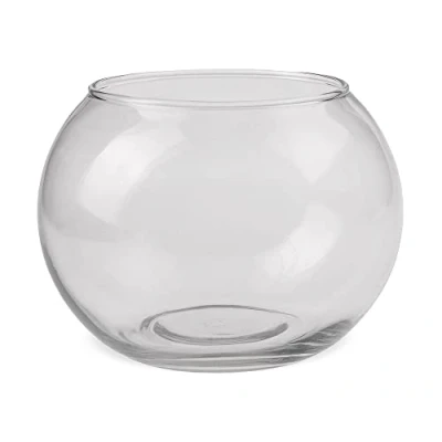 Abbildung von matches21 Glasvase Vase Blumenvase Kugelform Flacher Boden Pflanzgefäß Dekovase aus Glas klar 1 STK Ø 15x11 cm