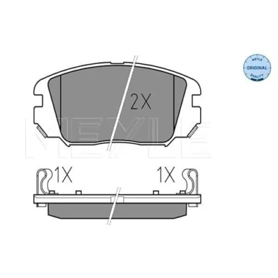 Abbildung von MEYLE 025 246 1817/W Bremsbelagsatz ORIGINAL Quality Vorderachse mit akustischer Verschleißwarnung Anti Quietsch Blech HYUNDAI: Tucson, Sonata V
