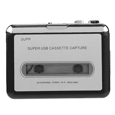 Abbildung von Garsent Tragbarer Kassettenkonverter, Portable Digital USB Audio Musik/Kassette zu MP3 CD Konverter, Kassettenspieler Kompatibel mit Laptop und PC