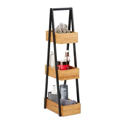 Abbildung von relaxdays Badregal Bambus 3 Ablagen