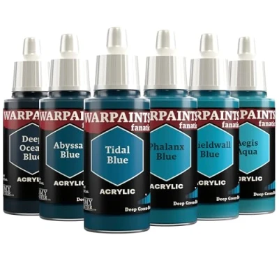 Abbildung von The Army Painter, Warpaints Fanatic Flexible Triad: Deep Green Blues, 6 x 18 ml Acrylfarbe, Miniatur Hobbybemalung, Für Wargaming