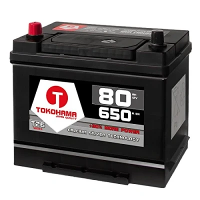 Abbildung von Tokohama Autobatterie 80Ah 12V 650A/EN Asia Japan Starter Batterie Plus Pol Links ersetzt 70Ah 75Ah