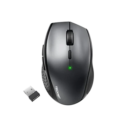 Abbildung von TECKNET Bluetooth Maus, 4800 DPI Maus Kabellos (Tri Mode: BT 5.0/3.0 2.4G), Leise Funkmaus mit USB Empfänger für Laptop PC Computer, Mac OS, Android, Windows