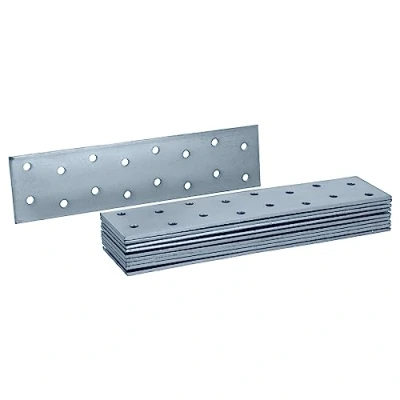 Abbildung von HELPMATE 12 Stück Lochplatten 40x160 mm Flachverbinder galvanisch verzinkt &amp; blau passiviert Holzverbinder mit hervorragendem Korrosionsschutz, stabil langlebig einfache Montage