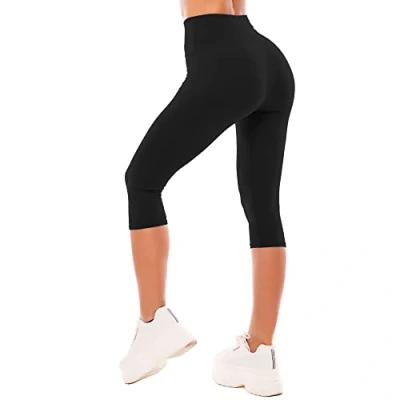 Abbildung von SINOPHANT Leggings Damen 3/4 High Waist Elastische Blickdicht Große Größen Leggins (#1er Pack Schwarz, L XL)