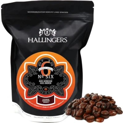 Abbildung von Hallingers No. Six Gourmet Kaffee aus Indien, schonend langzeit geröstet (Bag) Adventskalender Neuheiten &amp; befüllen Geburtstag Glückwunsch Neues Zuhause Jahrestag Genesung