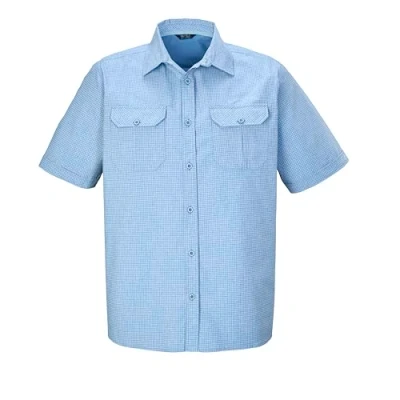 Abbildung von killtec Herren Funktionshemd/Hemd Kurzarm/Outdoorhemd KOS 47 MN WVN SHRT, hell stahlblau, XL, 42843 000