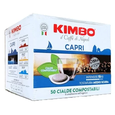 Abbildung von Kimbo CAPRI 44 mm ESE Pads, Intensität 10/13, Mittlere Röstung, 50 kompostierbare Pads