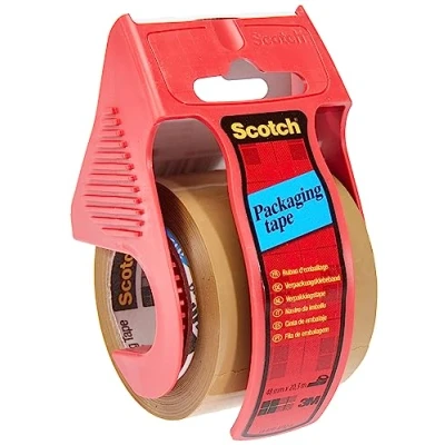Abbildung von Scotch 48 mm x 20,3 m starkes Verpackungsklebeband, Havanna, 1 Rolle auf Handabroller/Packung
