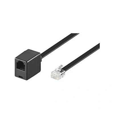 Abbildung von Goobay 68261 Modular Verlängerungskabel flach 10m / RJ12 Stecker auf Buchse Telefonkabel verlängern CCA Kabel Westernstecker Telefonanschlusskabel 10 Meter