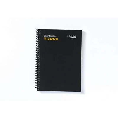 Abbildung von Exacompta Ref. GES761Z Guildhall Essentials Kassenbuch mit Spiralbindung, A5, 148 x 210 mm, 192 Seiten, 80 g/m², vorgedrucktes Papier Quittungen, Ausgaben, Zusammenfassungen