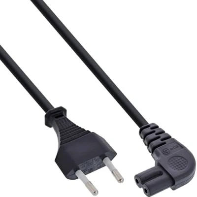 Abbildung von InLine 16655X Netzkabel, Netzstecker auf Euro 8 C7 Stecker, gewinkelt, 5m