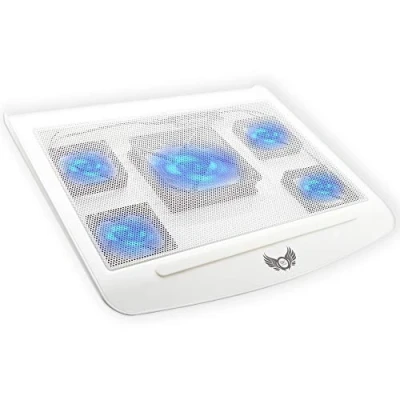 Abbildung von SKGAMES Notebook Laptop Kühler Gamer Kühlpad Ständer Kühlmatte Cooler Cooling Pad Unterlage für 10 17 Zoll, 5 x LED Lüfter, Weiß