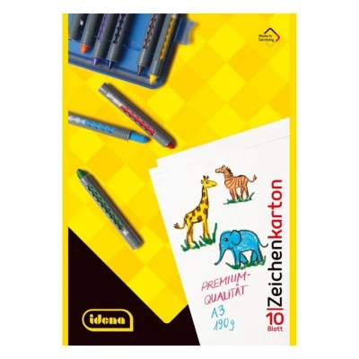 Abbildung von Idena Zeichenkartonblock Zeichenkarton A3 10 Blatt 190g FSC Mix