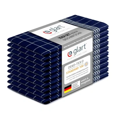 Abbildung von Glart Geschirrtuch 48BI2 10 St. Geschirrtücher Küchentücher 50x70 cm 100% Baumwolle blau