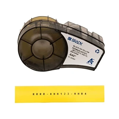 Abbildung von Brady (M21 375 C 342 YL) PermaSleeve Schrumpfschläuche aus Polyolefin für BMP21 PLUS; 16.40 mm x 2.10 m Schwarz auf Gelb