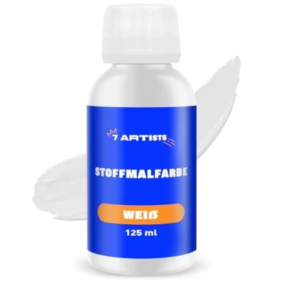 Abbildung von 7 Artists Textilfarbe Waschmaschinenfest Weiß 125 ml Stofffarbe Stoffmalfarben Waschfest Textilfarben Fabric Paint Stoffmalfarbe Waschmaschine