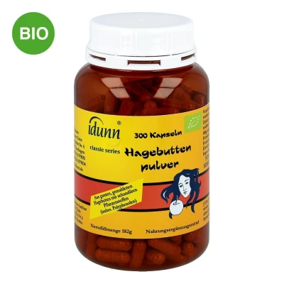 Abbildung von Hagebuttenpulver Kapseln
