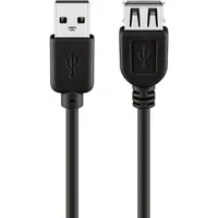 Abbildung von Goobay 68905 USB Stecker auf Buchse Verlängerung Kabel / Handy Ladekabel Typ A Highspeed Datenkabel 480 Mbits Schwarz 5 Meter
