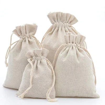 Abbildung von DAHI Baumwollsäckchen 25pcs säckchen mit Baumwollkordel Leinensäckchen jutesäckchen Geschenksäckchen (10x14cm)