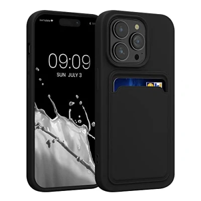 Abbildung von kwmobile Handyhülle kompatibel mit Apple iPhone 14 Pro Hülle Handy Cover Fach für Karten in Schwarz