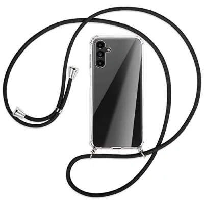 Abbildung von mtb more energy® Handykette kompatibel mit Samsung Galaxy A13 5G, A04S (6.5&#039;&#039;) schwarz Smartphone Hülle zum Umhängen Anti Shock Full TPU Case