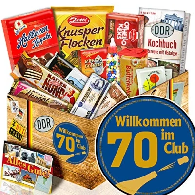 Abbildung von Wilkommen im Club 70 DDR Süßigkeiten Geschenkset Geschenkidee Geburtstag