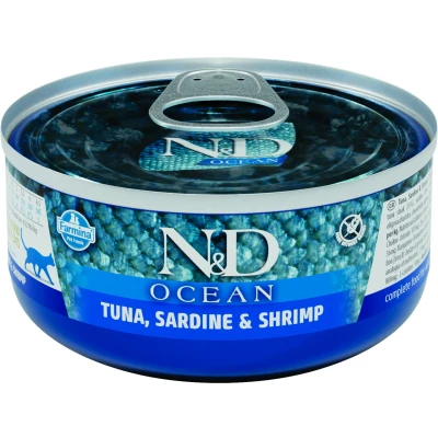 Abbildung von N&amp;D Ocean Nassfutter für Katze Thunfisch mit Sardine 70 g pro 24 Stück