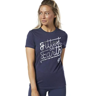 Abbildung von Reebok Damen RC Fittest On Earth Tee t Shirt, blau (Heritage Navy), XXS