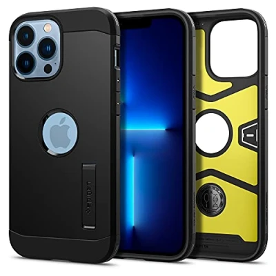 Abbildung von Apple iPhone 13 Pro Max Hülle Kunststoff Spigen Hard Case/Backcover Handyhülle Schwarz Shockproof/Stoßfest