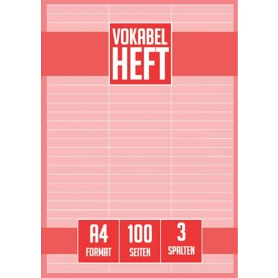 Abbildung von Vokabelheft A4: 3 Spalten Lineatur 54 dreispaltig XXL 100 Seiten DINA4 Groß