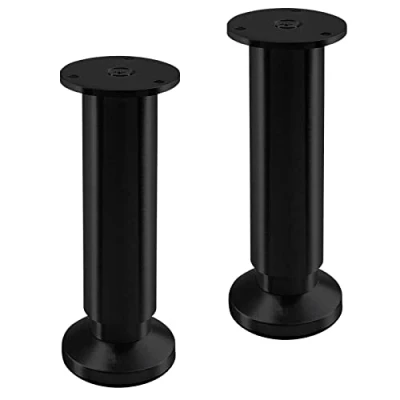 Abbildung von SOTECH 2 Stück Möbelfüße Terra Höhe 150 mm Schwarz eloxiert Stützfüße höhenverstellbar bis max. 15 mm, belastbar 250 kg/je Fuß