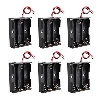 Abbildung von HALJIA Batteriehalterung, 4,5 V, AA, 3 x 1,5 Kunststoff, mit Kabeln, 6 Stück