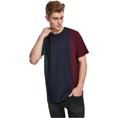 Abbildung von Urban Classics Tripple TEE Tshirt print, Herren, Größe: Small, Bottlegreen/midnightnavy