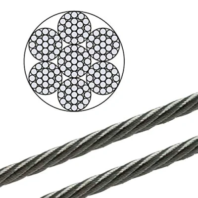 Abbildung von 60 Meter 4,0mm Edelstahldrahtseil 7x19 V4A Inox rostfrei Drahtseil Stahlseil Geländerseil