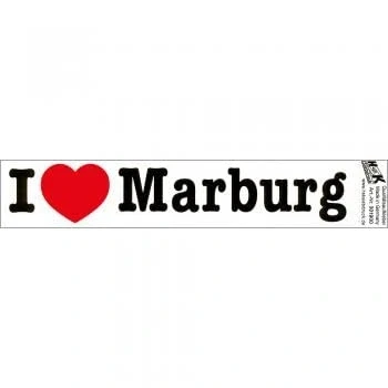 Abbildung von PVC Aufkleber I love Marburg Gr. ca. 18 x 3,5 cm 301900
