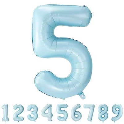 Abbildung von Geburtstag zahlen luftballon 5 jahre Folienballon Kindergeburtstag deko blau Mädchen Junge jahr 40&quot; 101cm Geburtstags fliegt mit Helium