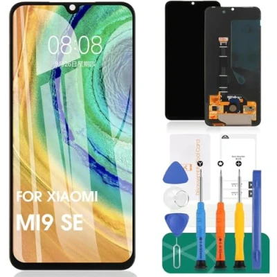Abbildung von TFT Ersatz LCD Display für Xiaomi Mi 9 SE, M1903F2G, Touch Digitizer Reparatur Set ohne Rahmen (schwarz, keine Fingerabdruckerkennung, nicht 9)