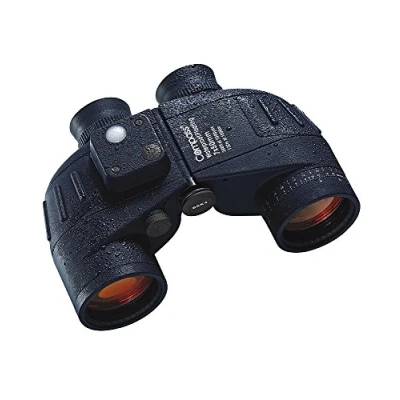 Abbildung von Compass Fernglas/Feldstecher OS 7 x 50 mit facher Vergrößerung, gummiarmierter Corpus, mm Objektiv, Porroprismen System voll vergütetem BK 4 Glas, schwarz, 111990