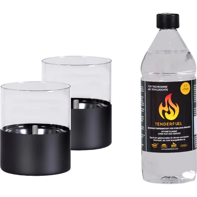 Abbildung von TENDERFLAME Tischfeuer &quot;Lilly&quot;, (Set), 2 Stk., inkl. 0,7 l Tenderfuel