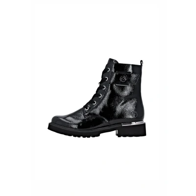 Abbildung von Remonte Schnürstiefelette, Blockabsatz, Schnürboots im Kroko Look, Innenreißverschluss