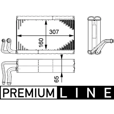 Abbildung von MAHLE ORIGINAL AE 68 000P Verdampfer ohne Expansionsventil BMW: 5 Touring, Limousine