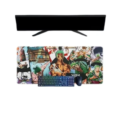 Abbildung von ButkUs One Piece Roronoa Zoro XXL Mauspad, multifunktional, Gaming, Anime, Maus, 3 mm, Büro, rutschfest, strukturierte Oberfläche für Computer, Gamer, Zuhause und Laptops