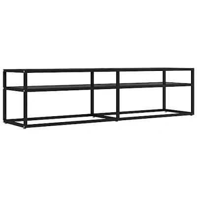 Abbildung von vidaXL TV Schrank Lowboard Möbel Tisch Board Sideboard Fernsehtisch Fernsehschrank HiFi Schwarz 160x40x40,5cm Hartglas Stahl