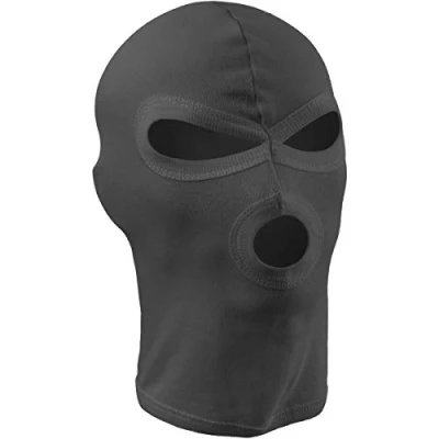 Abbildung von MFH Schlupfmütze Balaclava, 3 Loch, dünn, schwarz, 100 % Baumwolle (Packung) dünn