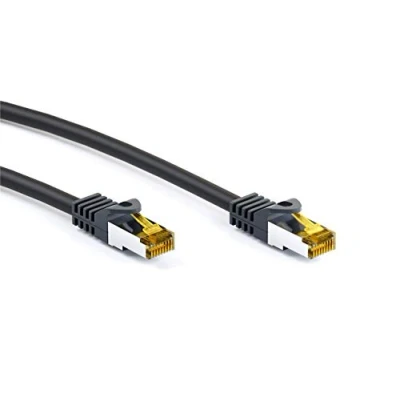 Abbildung von Goobay 91653 RJ45 Patchkabel CAT 6A S/FTP (PiMF) mit 7 Rohkabel / 500 MHz Netzwerkkabel Internetkabel RJ 45 Stecker LAN Kabel Schwarz 15m