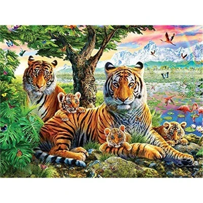 Abbildung von Puzzle 3000 Teile Erwachsene Tiger und Schmetterlinge, Farbenfrohes für Kinder ab 14 Jahren Klassische Puzzles Geschicklichkeitsspiel die ganze Familie 48.03x31.88 Zoll (122