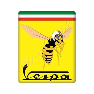 Abbildung von MioVespa Collection 3D Domed Sticker for Front (Horncasting) Badge of Your Vespa with Mio Logo on Yellow and Italian Flag