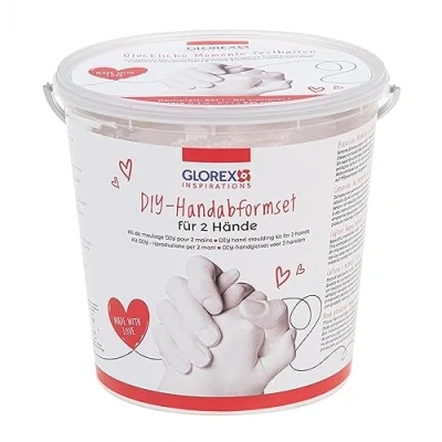 Abbildung von Glorex Kreativset Bastelset Memories Geschenkpackung, (5 tlg), 3D Handabdruck 5 Teiliges Set